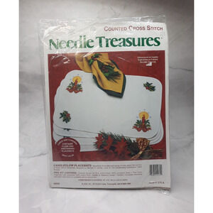 JCA Needle Treasures Counted Cross Stitch Kit Candleglow Placemats 02932